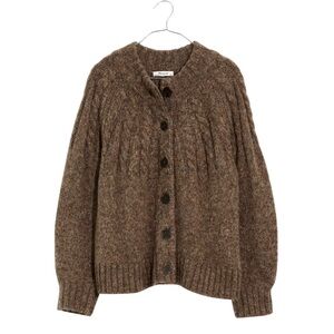 Madewell Plus Size 2X Cableknit Mockneck Cardigan Sweater.